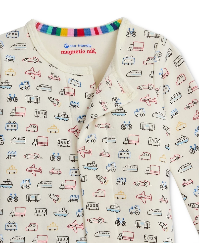 Magnetic Me Baby Cotton Footed Coveralls, 2 Pack