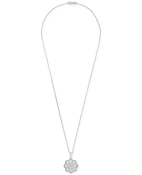 Wrapped in Love Diamond Round & Baguette 18" Pendant Necklace (1 ct. t.w.) in 14k White Gold, Exclusively at Macy's