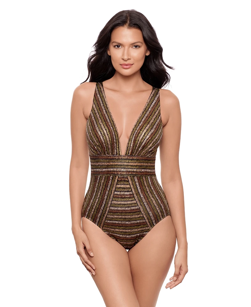Miraclesuit Women's Sparkle Sands Odyssey Tummy-Control One-Piece Swimsuit