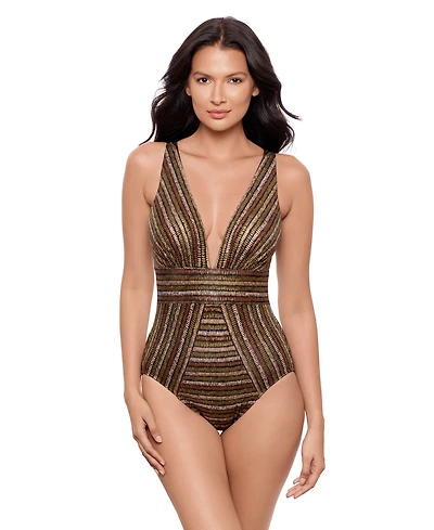 Miraclesuit Women's Sparkle Sands Odyssey Tummy-Control One-Piece Swimsuit