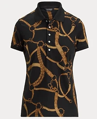 Lauren Ralph Women's Belting-Print Stretch Pique Polo Shirt