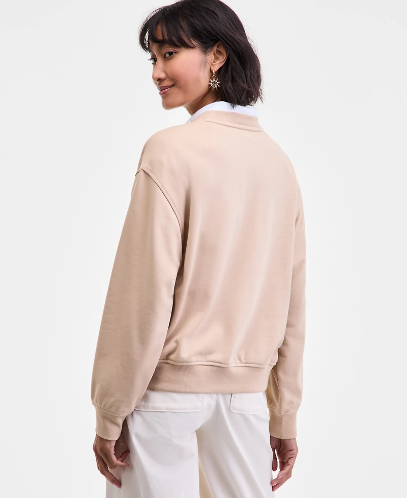 On 34th Women's Chic Varsity Crewneck Sweatshirt, Macy's Exclusive