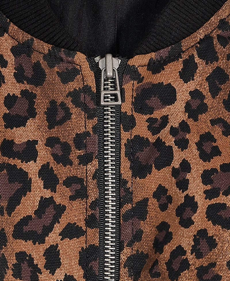 On 34th Women's Leopard Print Bubble-Hem Bomber Jacket, Macy's Exclusive