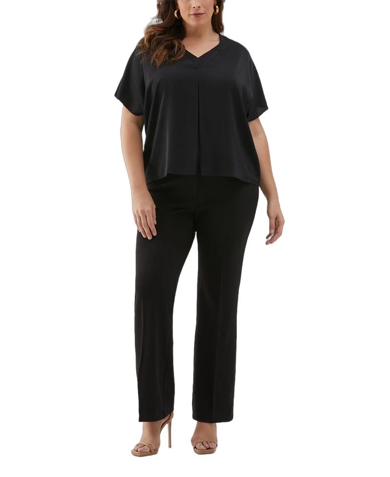 Ella Rafaella Plus Layered Dolman Short Sleeve Top