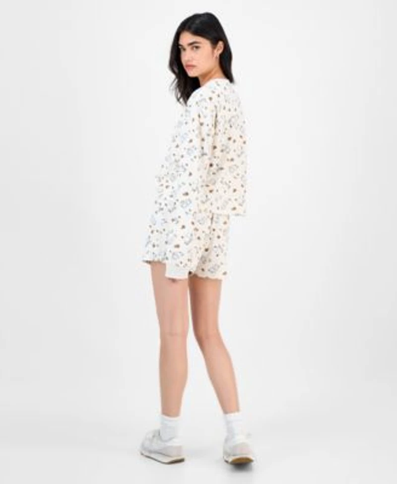 Love Tribe Juniors Falling Leaves Snoopy Shirt Shorts