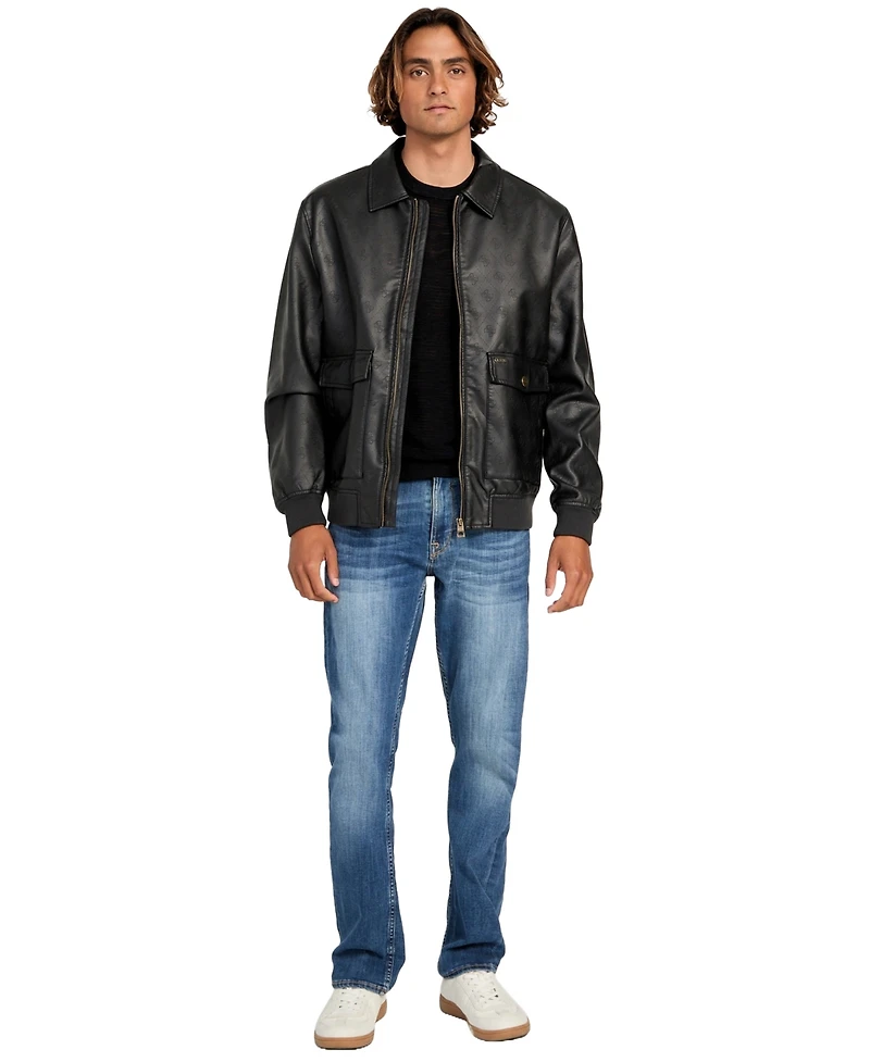 Guess Men's Monogram Aviator Jacket