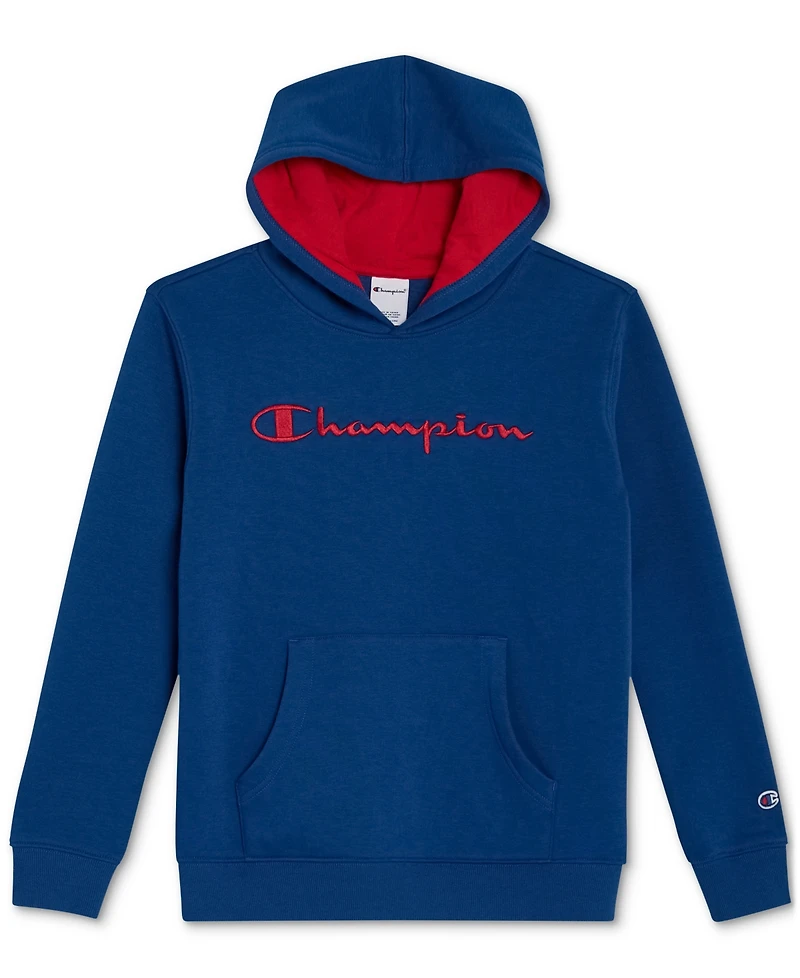 Champion Big Boys Signature Fleece Logo Hoodie