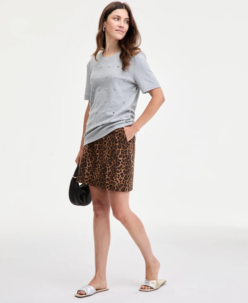 On 34th Women's Cotton Embellished Short-Sleeve T-Shirt, Macy's Exclusive