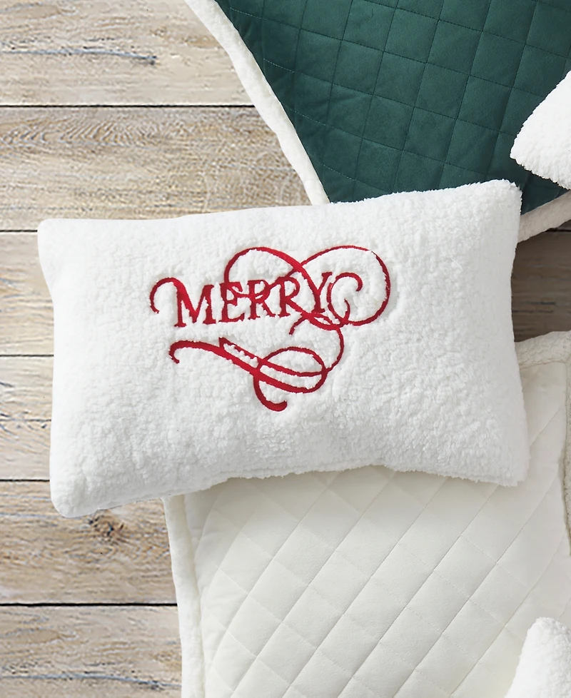 J Queen New York Merry Pillow Boudoir Decorative Pillow, 13" x 21"
