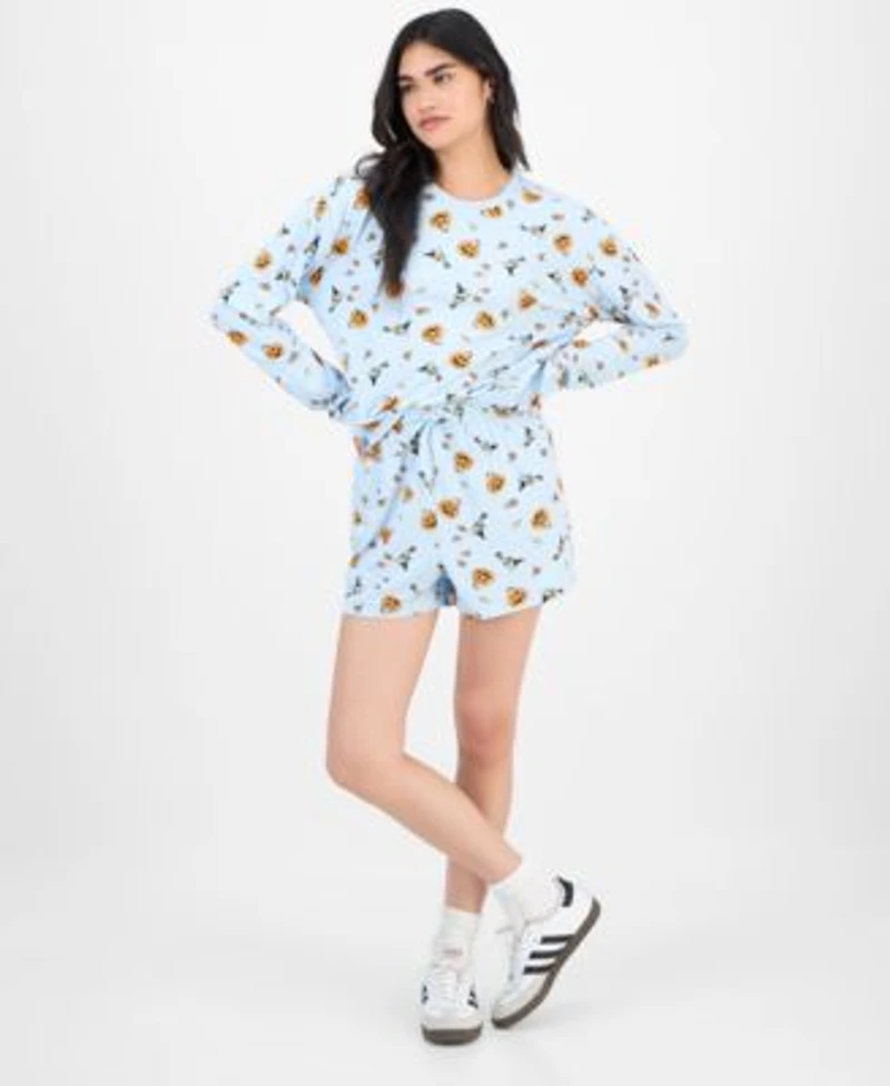 Love Tribe Juniors Witchy Woodstock Long Sleeve Shirt Shorts