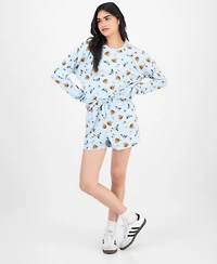 Love Tribe Juniors Witchy Woodstock Long Sleeve Shirt Shorts