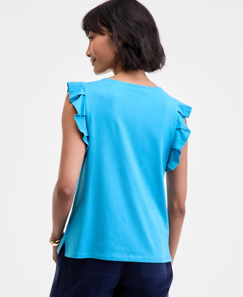 On 34th Women's Flutter-Sleeve Jersey T-Shirt, Macy's Exclusive