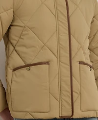 Lauren Ralph Women's Faux-Fur-Collar Diamond Quilted Jacket