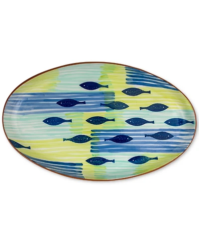Euro Ceramica Costa Azul Pescador Oval Platter