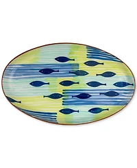 Euro Ceramica Costa Azul Pescador Oval Platter