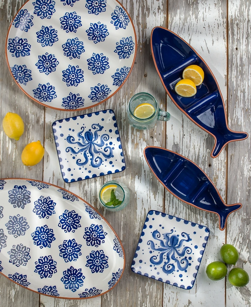 Euro Ceramica Costa Azul Tile Oval Platter