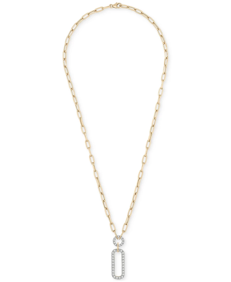 Wrapped in Love Diamond Pave Paperclip 17" Pendant Necklace (1 ct. t.w.) in 14k Gold, Exclusively at Macy's