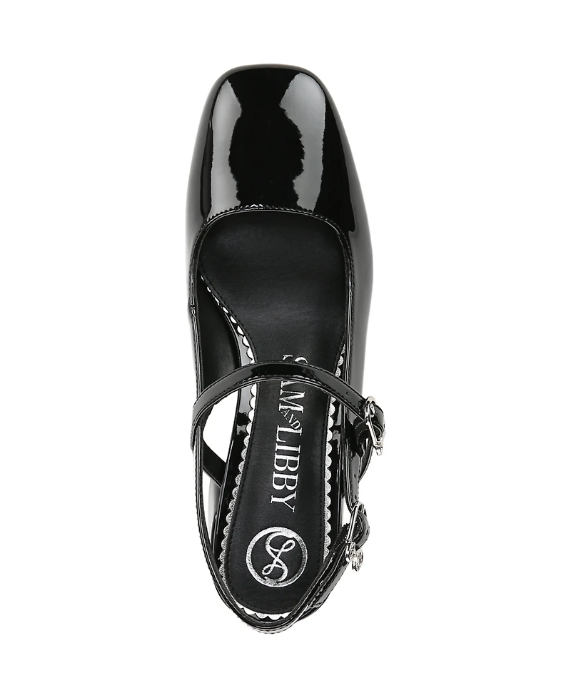 Sam and Libby Women's Grace Block Heel Slingback Mary Jane Pumps