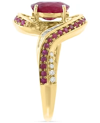 Effy Ruby (1-3/4 ct. t.w.) & Diamond (3/8 ct. t.w.) Statement Ring in 14k Yellow Gold