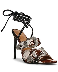 Steve Madden Women's Saddle-h Western Buckled High-Heel Dress Sandals