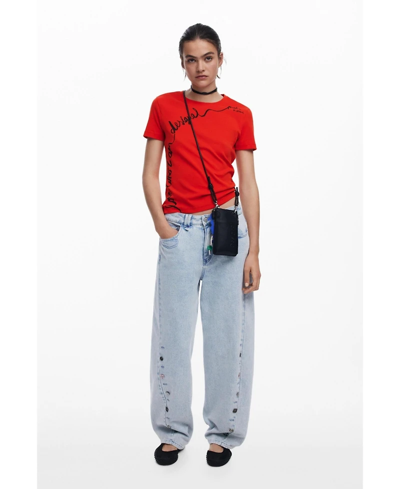 Desigual Women's Mobile holder leather-effect logo