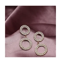Sohi Women's Blue Bling Drop Earrings