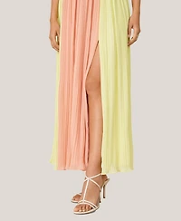 J Mendel Women's Pleated Color Block Midi Dress