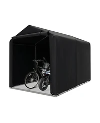 Costway 7 x 5.2' Heavy Duty Storage Shelter Outdoor Bike Storage Tent with Waterproof Cover