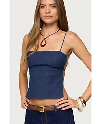 Edikted Women's Conley Backless Denim Top