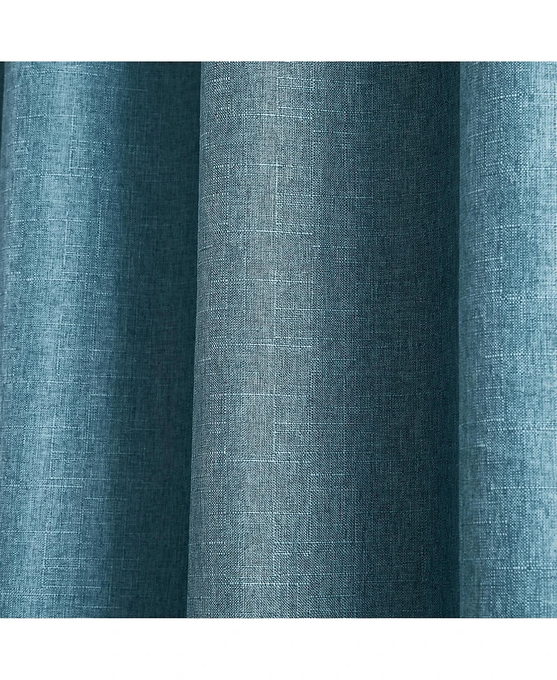 Lush Decor Meena Slub 100% Blackout Window Curtain Panels Blue Pair 52x84