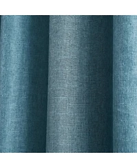 Lush Decor Meena Slub 100% Blackout Window Curtain Panels Blue Pair 52x84
