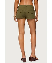 Edikted Women's Hazen Grommet Low Rise Shorts
