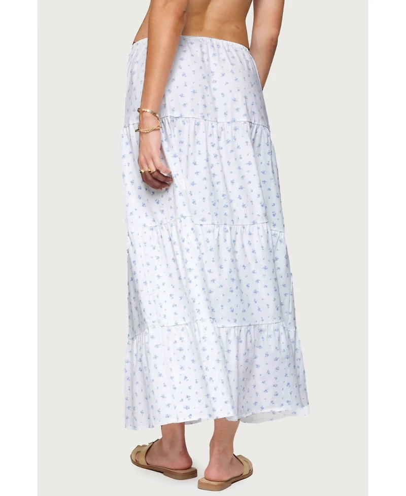 Edikted Women's Charley Floral Tiered Maxi Skirt