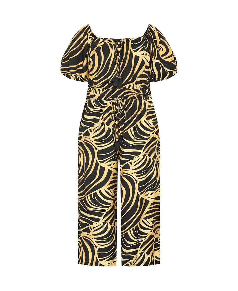 City Chic Women's Erica Swirl Jumpsuit