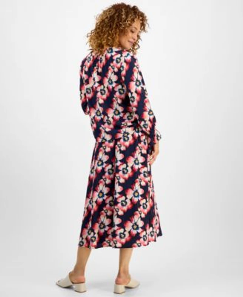 Jm Collection Womens Printed Blouse Pull On Skirt Exclusively At Macys
