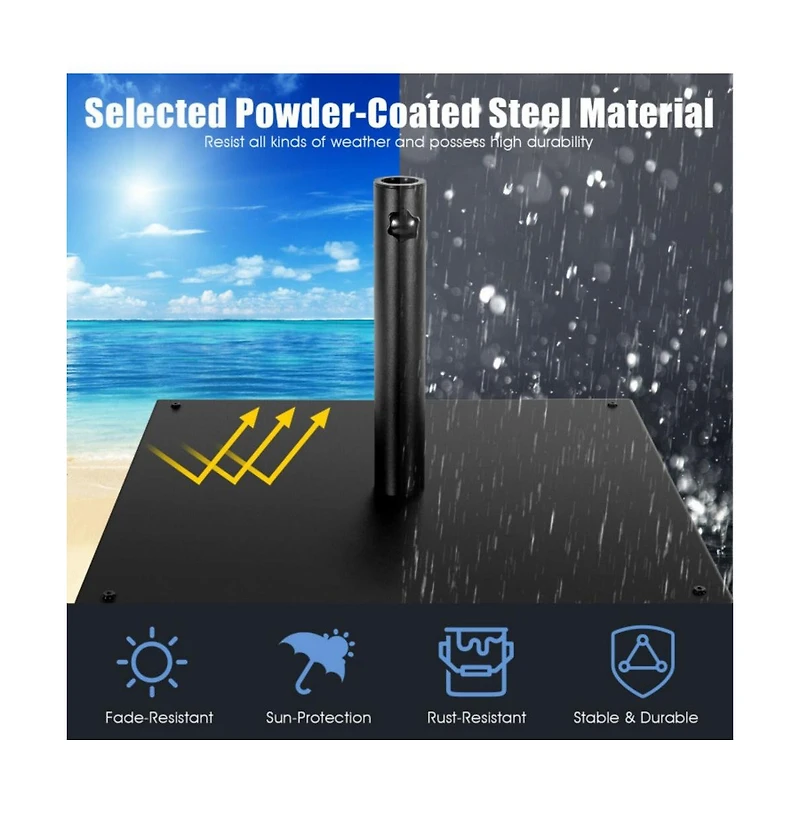 42 Lbs Weighted 25 Inch Square Patio Umbrella Base