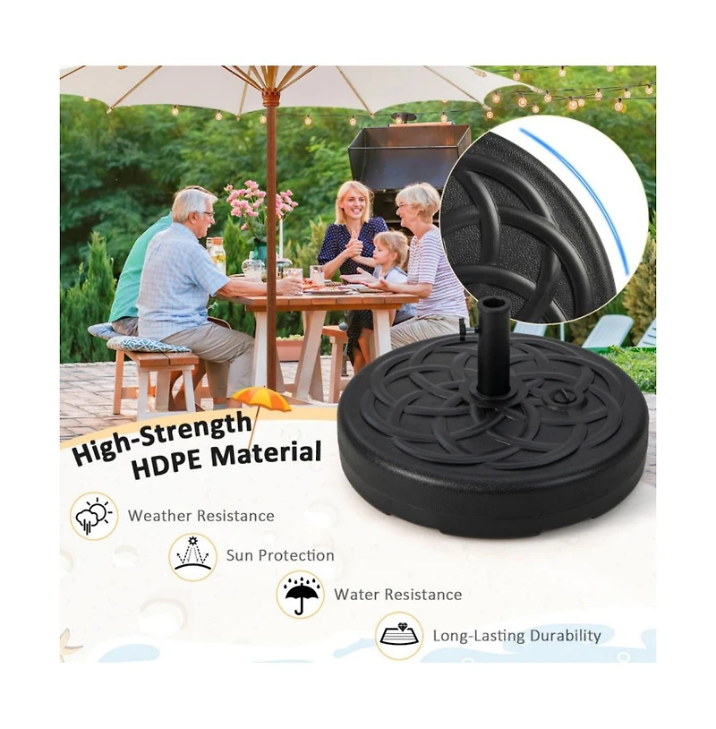 22 Inch Fillable Heavy-Duty Round Patio Umbrella Base Stand