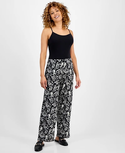 Jm Collection Women's Paisley Knit Pull-On Pants