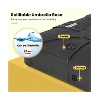 33.5 x 33.5 Inch Fillable Cantilever Umbrella Base with Wheels