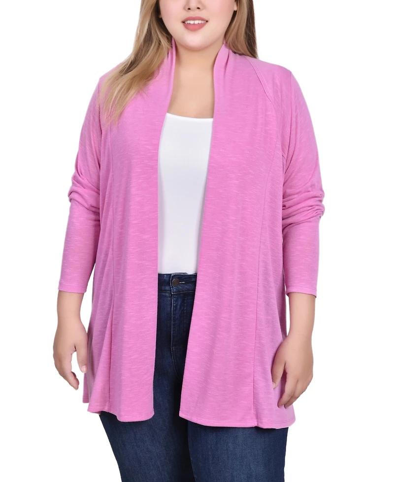 Ny Collection Plus Long Sleeve Cardigan Sweater