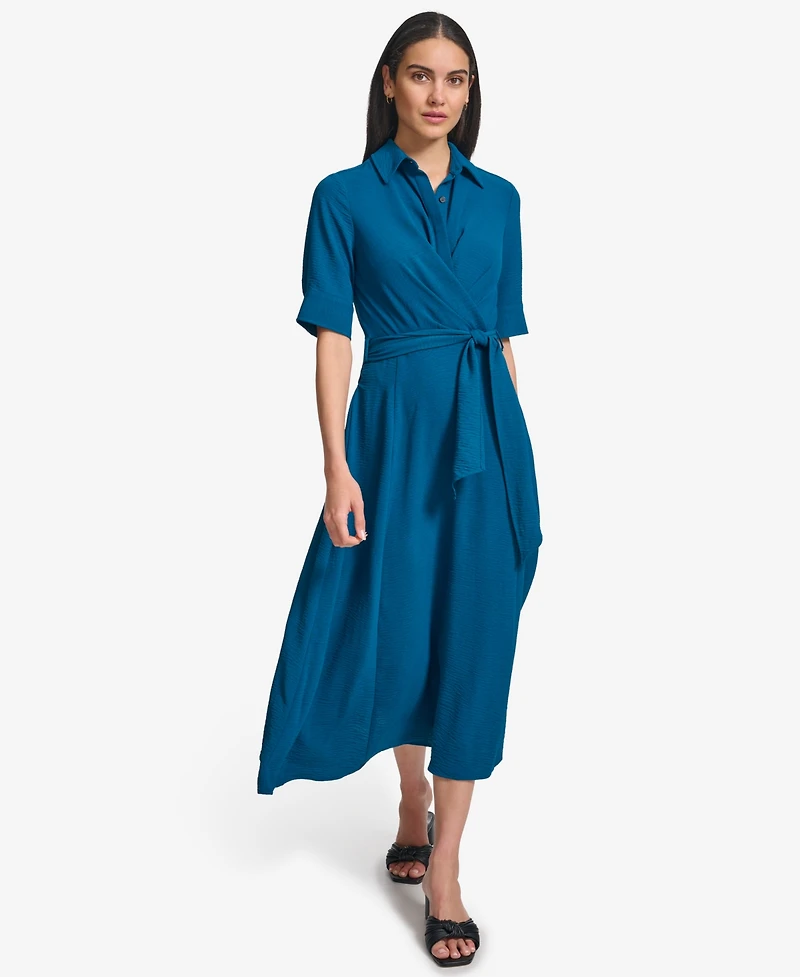 Calvin Klein Women's Collared Short-Sleeve Shirtdress