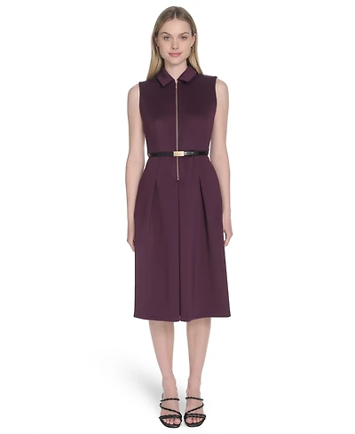 Calvin Klein Women's Sleeveless Scuba A-Line Dress