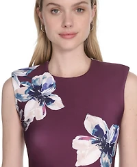 Calvin Klein Women's Scuba Floral-Print Sheath Dress