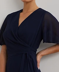 Lauren Ralph Women's Belted Georgette Dress
