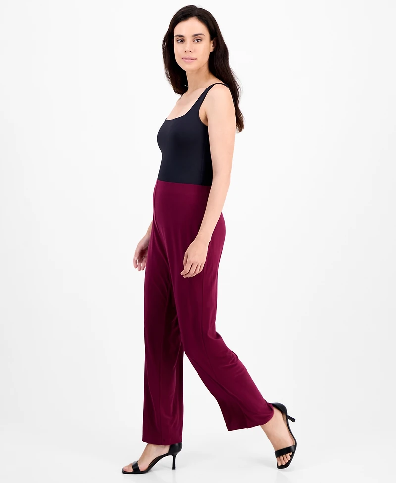 Ak Anne Klein Petite Wide-Leg Pull-On Pants