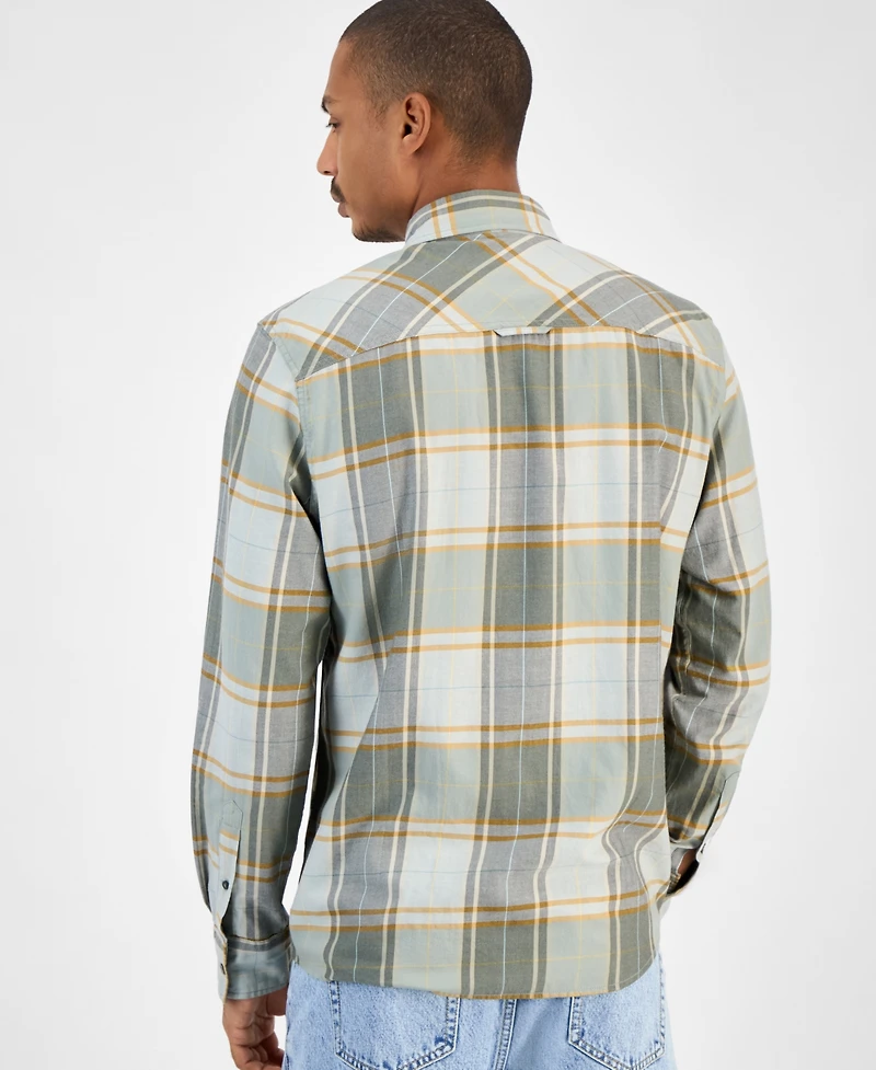 Sun + Stone Men's Plaid Shirt, Macy's Exclusive