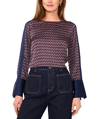 Vince Camuto Women's Printed Wide-Cuff Blouse