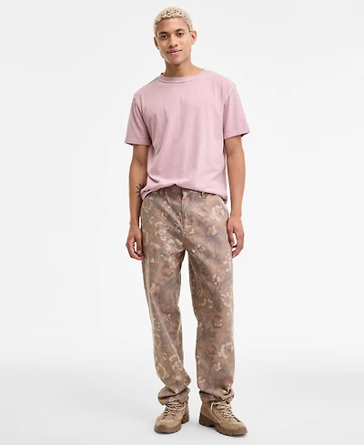 Sun + Stone Men's Pippen Relaxed-Fit Cotton Floral Carpenter Pants, Macy's Exclusive