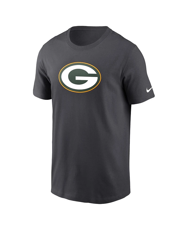 Nike Men's Anthracite Green Bay Packers Logo Essential T-Shirt