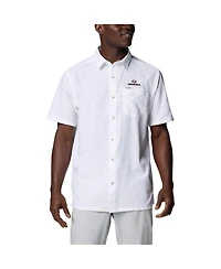 Columbia Men's White Georgia Bulldogs Pfg Slack Tide Omni-Shade Button-Up Camp Shirt